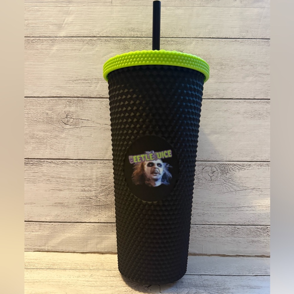 Beetlejuice Black and Green Textured Tumbler 20oz